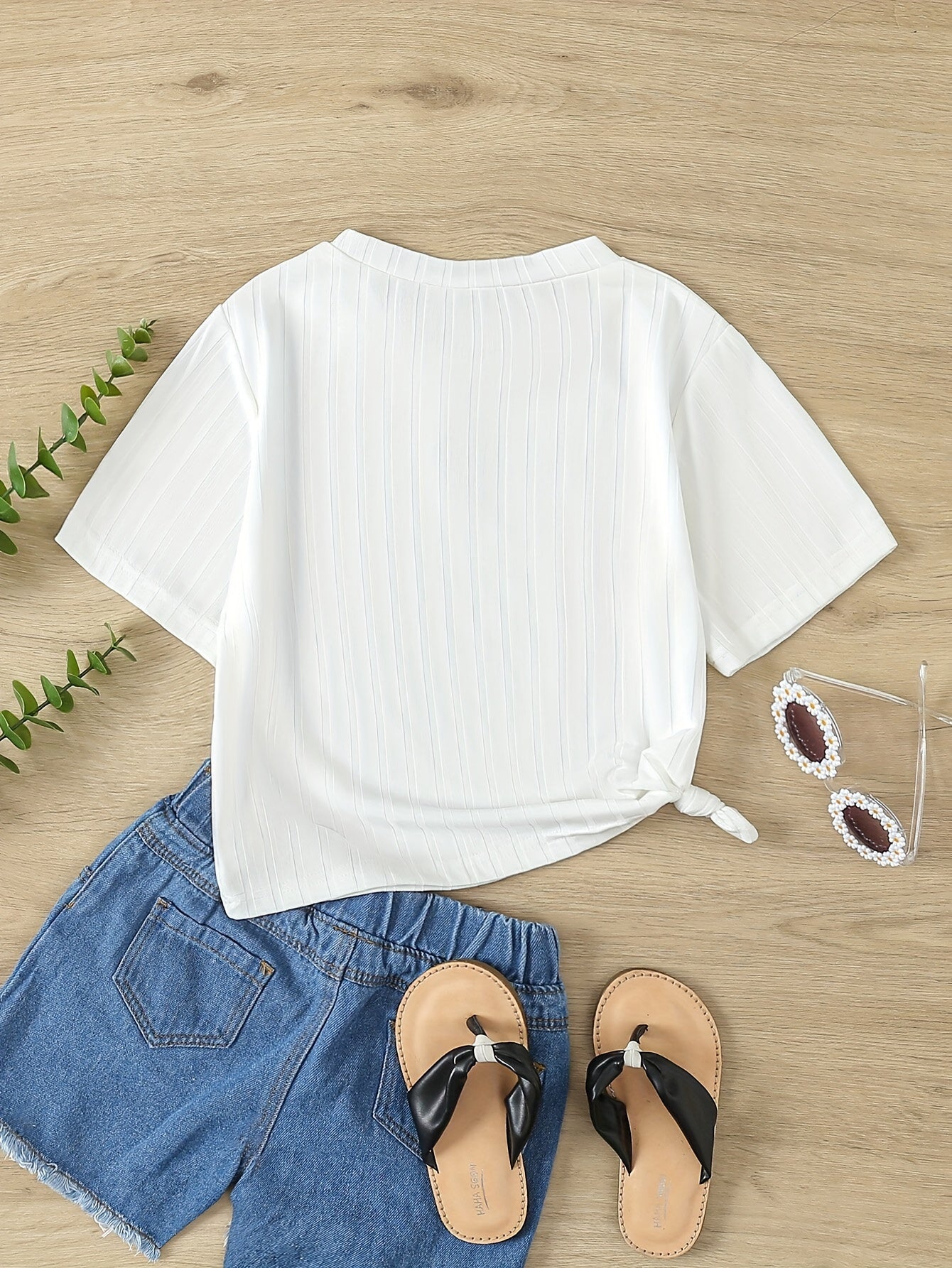 Girls Heart Hollow Short Sleeve T-shirt Summer Gift
