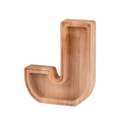 Wooden Letter J Piggy Bank