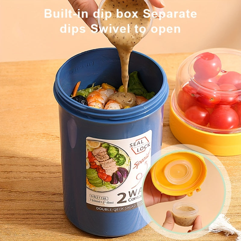 Fresh Salad Cup Keep Fit Meal Shaker BPA Microwave Safe Perfect Outdoor Camping
