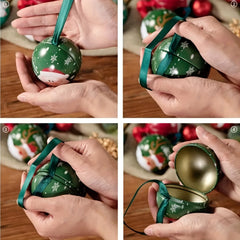 Christmas Candy Box Tin Ball Gift Packaging Round Shaped Mini Box
