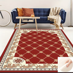 1pc Fluffy Faux Wool Area Rug Non-slip Vintage Oriental Large Carpet