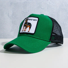 Green Animal Embroidered Baseball Cap Sunshade Peaked Cap