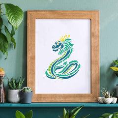 Dragon Pattern Stencils Template Set for Drawing and Painting - Craft Supplies