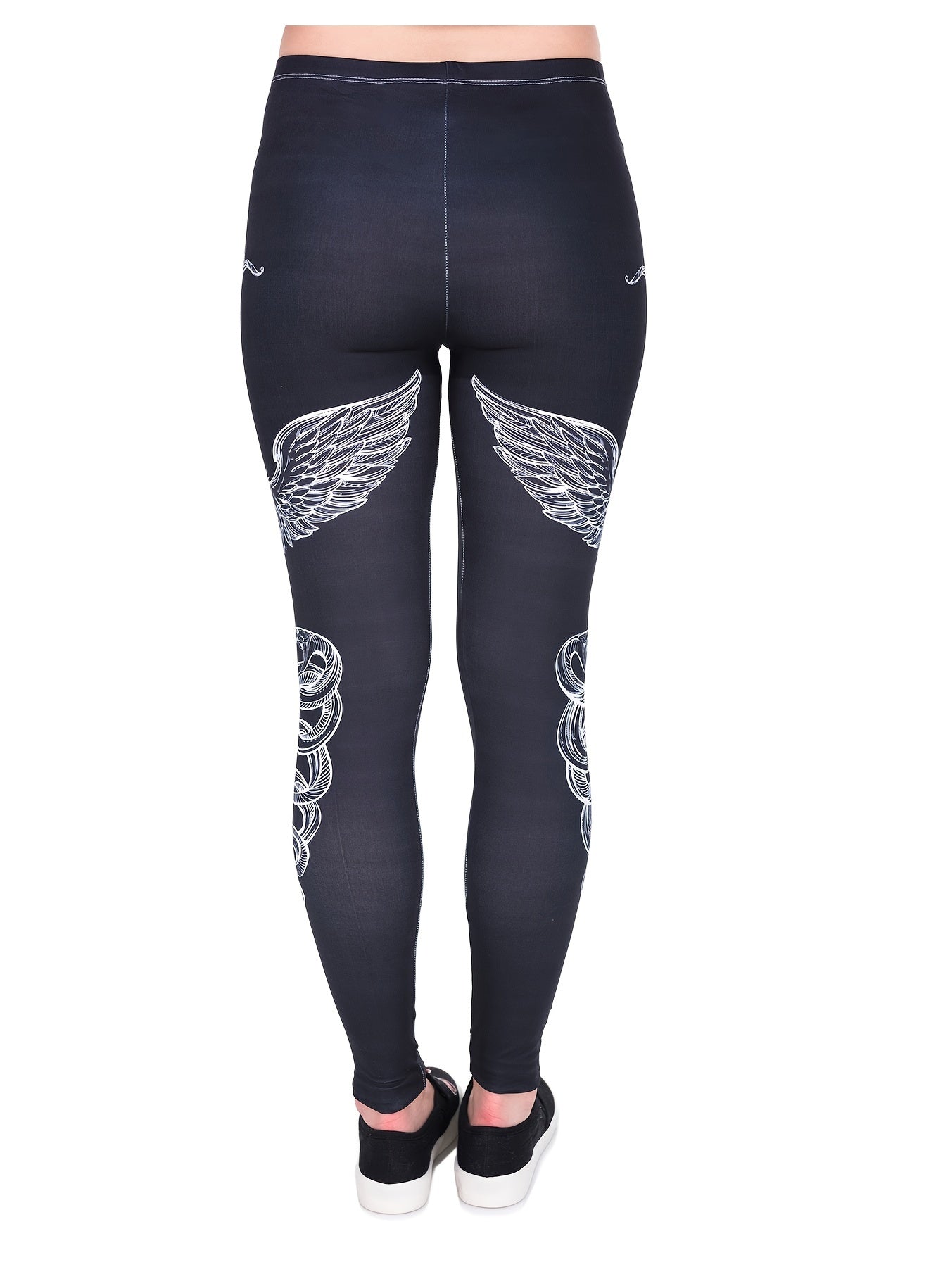 Sword Print High Waist Leggings Sports Stretchy Skinny Leggings