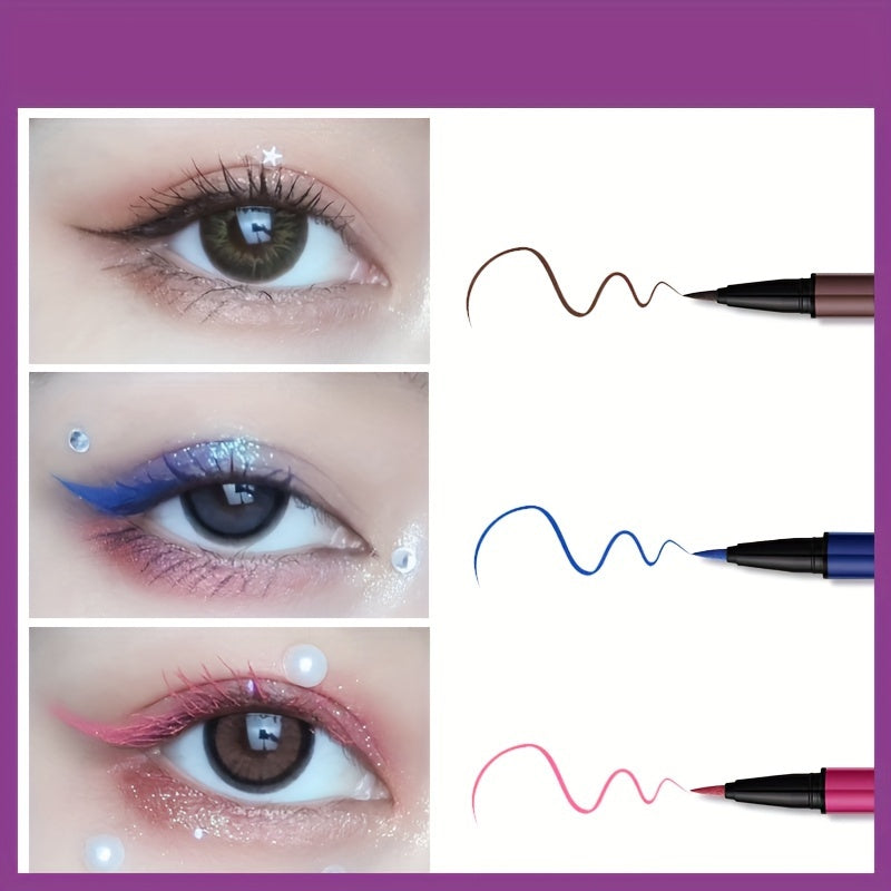 Long Lasting Liquid Eyeliner Purple Red Easy Apply Smooth Pen
