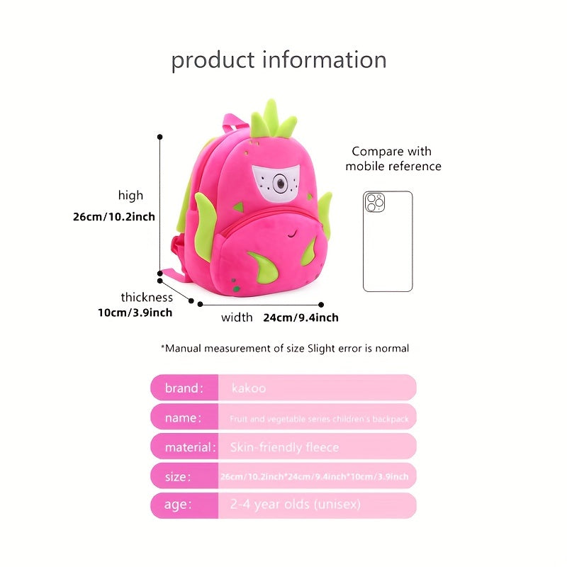 Cartoon Plush School Bag for Boys and Girls