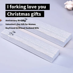 2pcs i Forking Love You 8in Dinner Forks Stainless Steel Cutlery Set