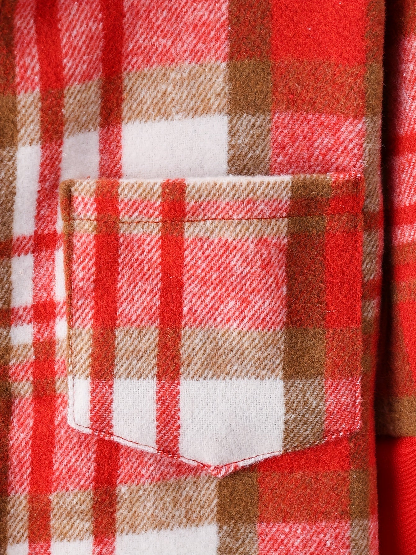 Girls' Classic Hooded Plaid Jacket Long Sleeve Button Up Outwear