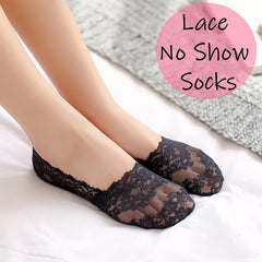 5 Pairs Lace No Show Socks Assorted Invisible Floral Lace Low Cut Ankle Socks