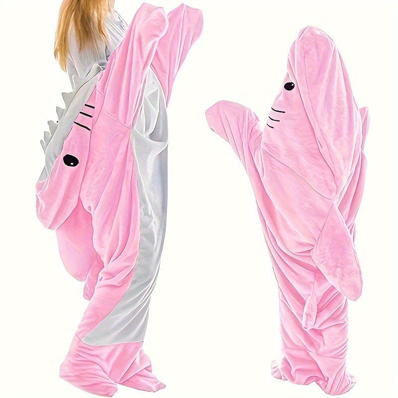Shark Wearable Blanket Soft Flannel Sleeping Bag for Camping