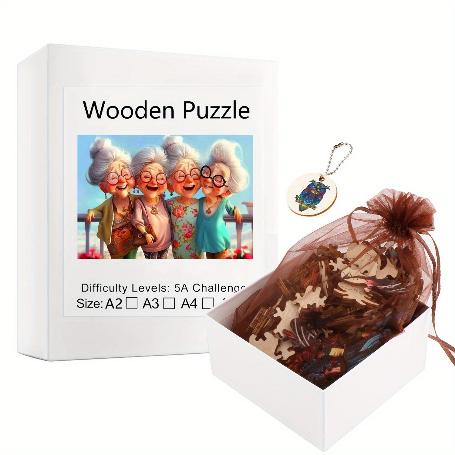 Wooden Puzzle - 4 Grandmas Traveling - Ideal for Birthday Gifts