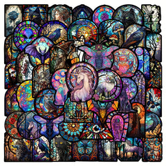 50pcs Colorful Glass Graffiti Stickers for Luggage Skateboard Helmet