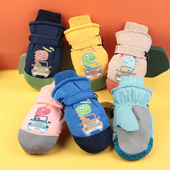 Winter Kids Skiing Finger Gloves Thick Warm Cartoon Gloves