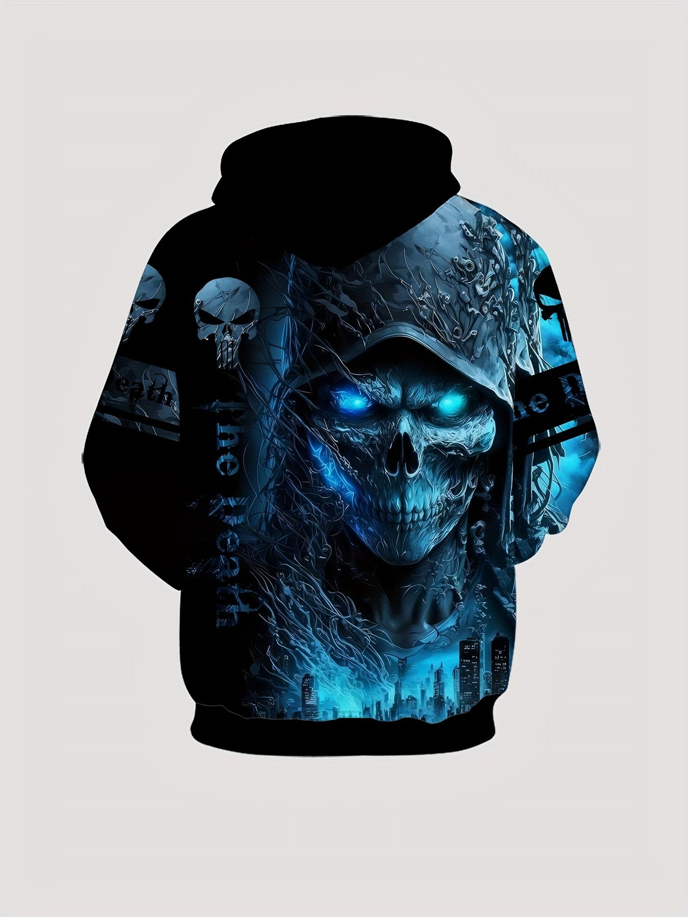 Skull 3D Print Hoodie Mens Graphic Pullover with Pocket