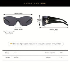 Pentagram Pattern Rimless Sunglasses for Men