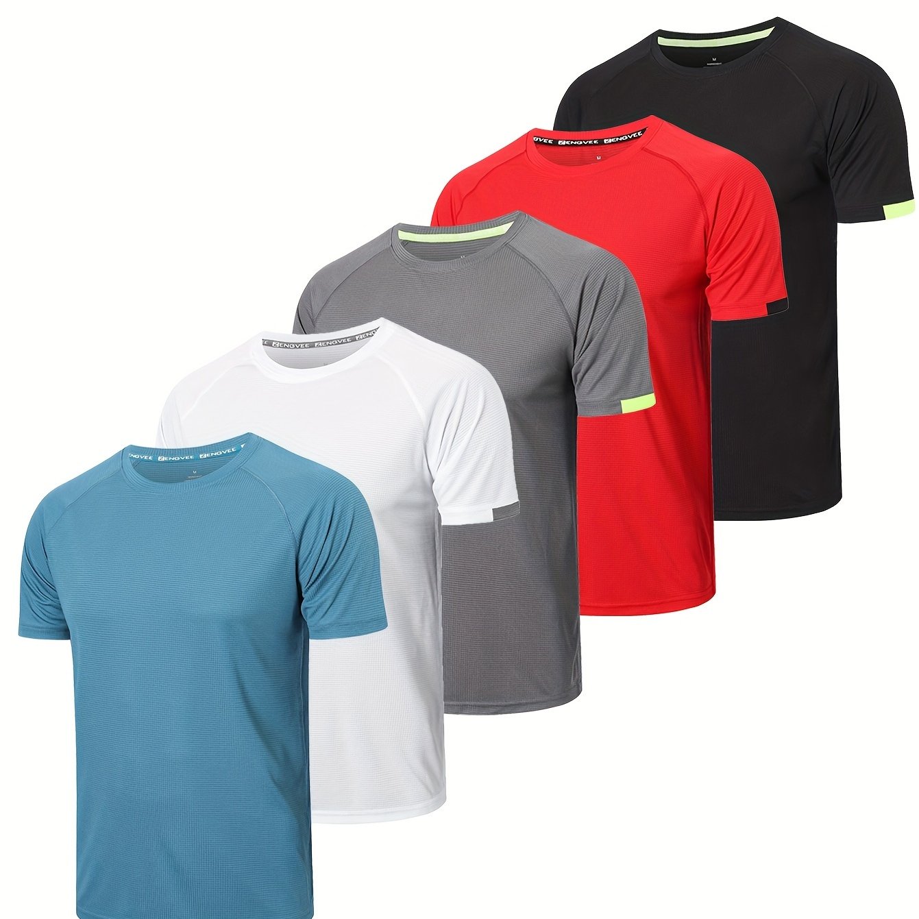 3 Pcs Men's Basic Solid Short Sleeve Comfy T shirt Breathable Tee