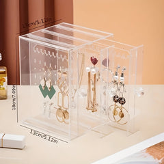Transparent Jewelry Storage Box Three Drawer Large Capacity Organizer