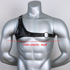 Men's Punk Body Chest Harness Suspenders PU Leather Adjustable Strap