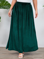 Women's Plus Size High Waisted Pleated Skirt for Fall & Winter