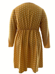 Sexy Dress Women's Plus Allover Print Knot Front Deep V-Neck