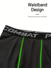Men's Solid Pocket Leggings Active Sports Compression Pants