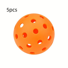 5pcs Plastic Pickleballs With 26 Hole Outdoor Training Equipment