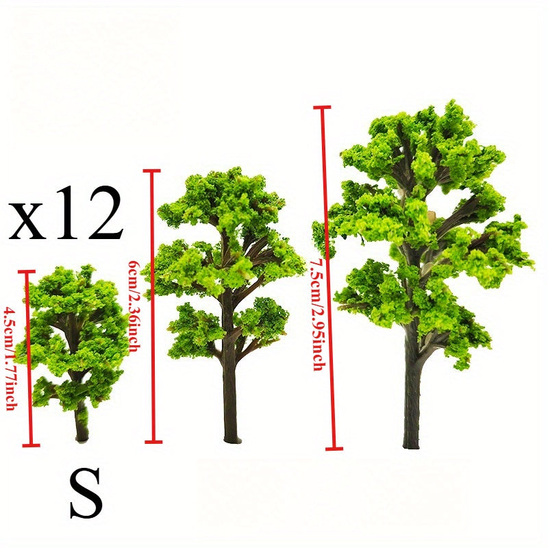 Mini Model Trees Toy House Decoration Garden Home Furnishings Plastic Leaf Trees