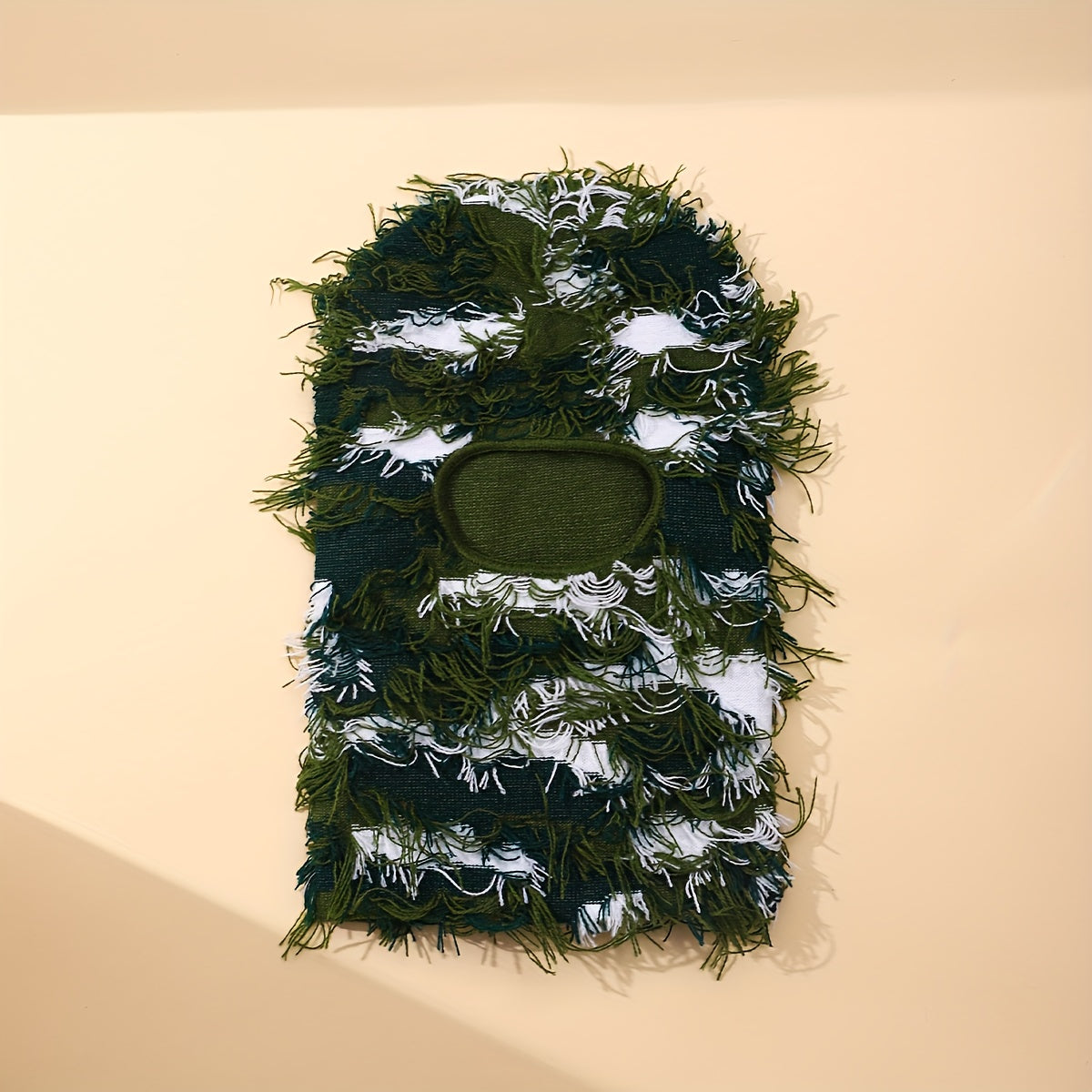Men's Distressed Knitted Headgear Jungle Camo Ski Face Mask