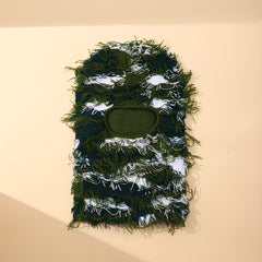 Men's Distressed Knitted Headgear Jungle Camo Ski Face Mask