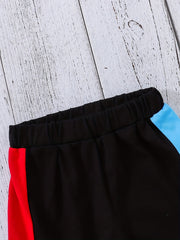 Toddler Boys T-shirt Shorts Set Casual Outfit Contrast