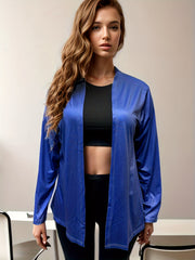 Moon & Sun Print Cardigan Long Sleeve Open Front Casual Stretch
