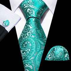 Barry Wang Men's Silk Floral Jacquard Tie Set