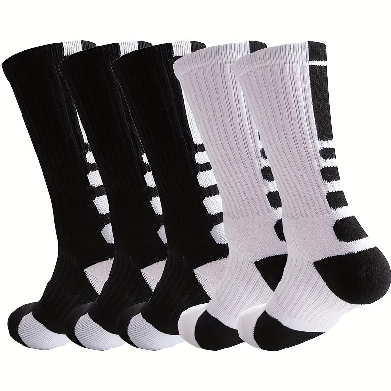 5 Pairs Thickened Basketball Socks for Children 28-35 Meters