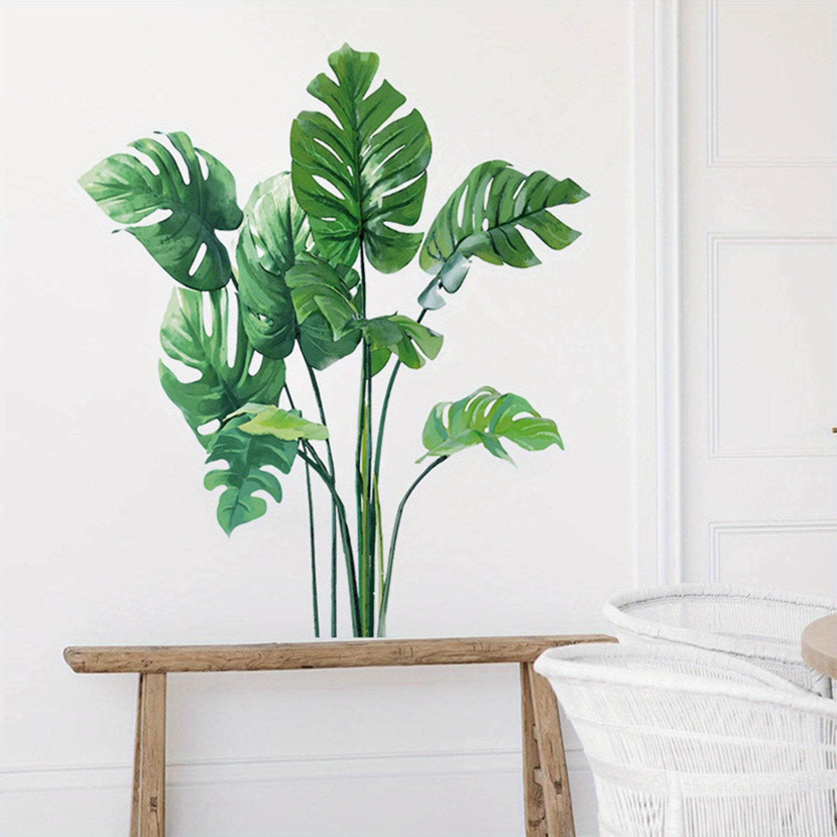 Monstera Leaf Wall Decals Tropical Plants Stickers for Living Room