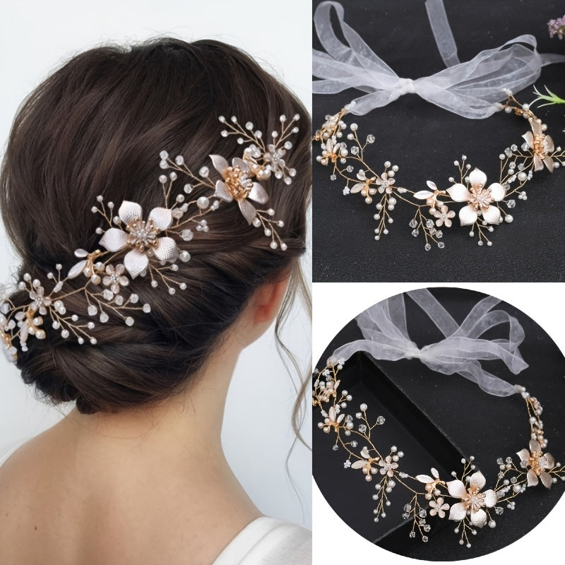 Bridal Headband Necklace Rhinestone Wedding Hair Accessories