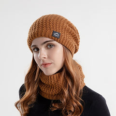 Wool Winter Knit Hat Earmuffs Set for Men and Women