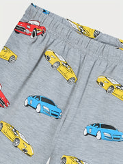 Boys Car Print Pajamas Set Short Sleeves Bottoms