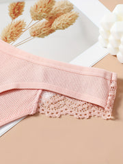 5 Pcs Lace Thongs Soft & Comfy Intimates Panties Women's Lingerie
