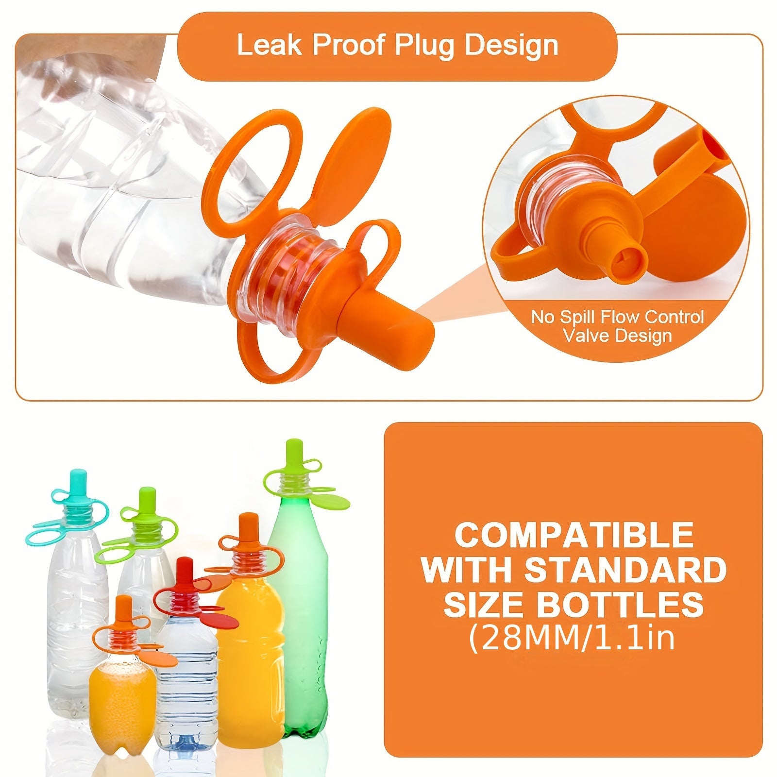 4Pcs Silicone Bottle Cap Spout Adapter Replacement