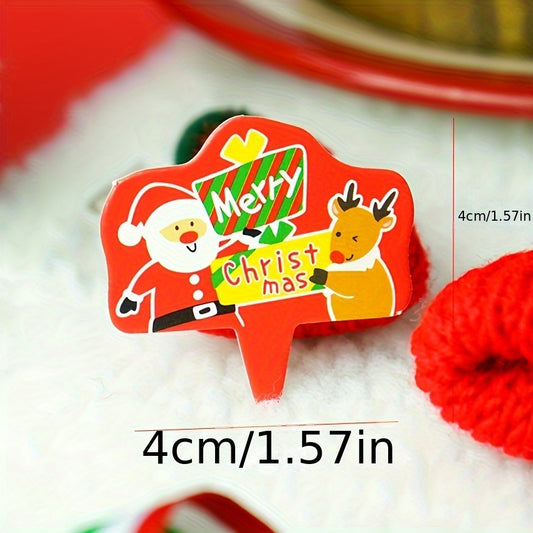 50pcs Christmas Cartoon Santa Claus Elk Cupcake Topper Cake Decoration