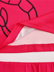 2pcs Girls Cheerleading Outfits Top Skirt Set Splicing Design