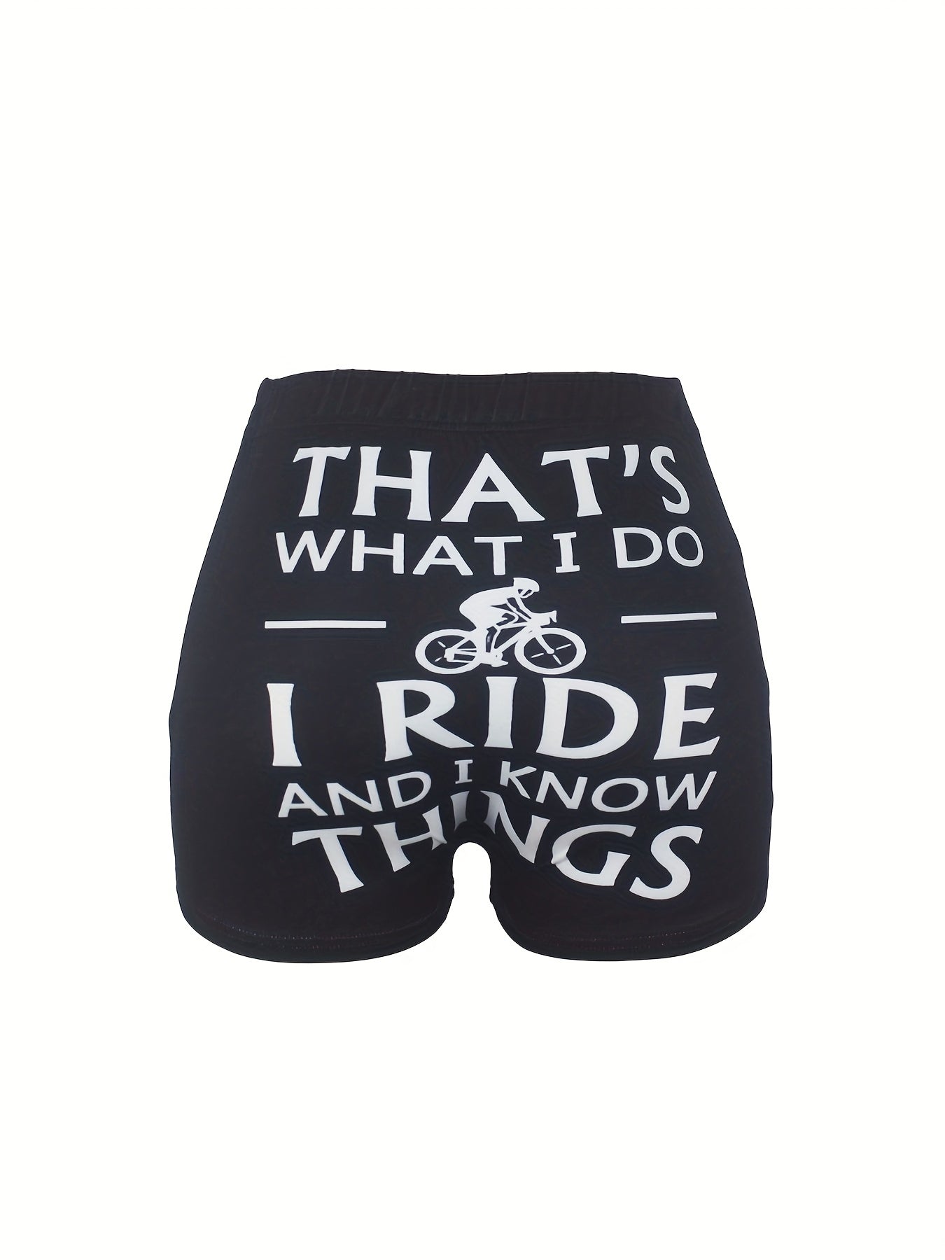Letter & Graphic Print Skinny Shorts for Women