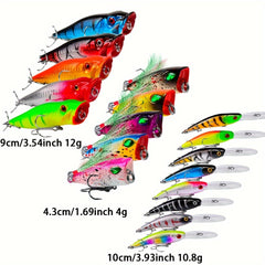20 25 28pcs Popper Fishing Lure Minnow Sinking Bionic Plastic Fishing Bait