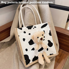 Bear Tote Cartoon Bag Handbag Lunch Box Bag For Shopping Travel