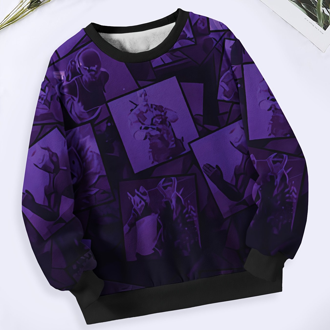 Anime Character Long Sleeve Crew Neck Sweatshirt, Spring/Fall Sports Gift