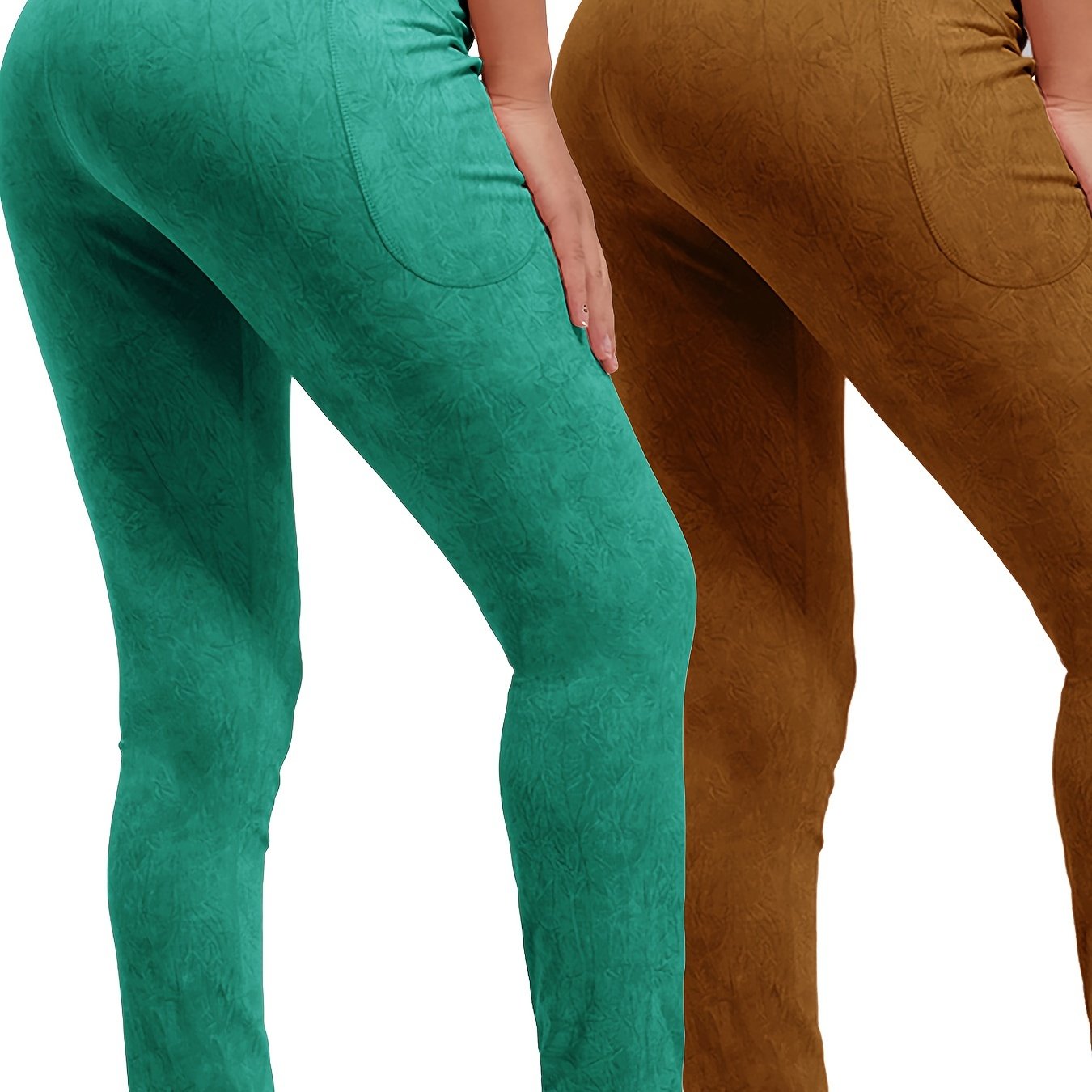 2pcs Butt Lifting Yoga Leggings With Pocket High Stretch Running Sports Tight