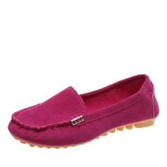 Rose Red Loafers Soft Sole Lightweight Non Slip Flat Boat Shoes