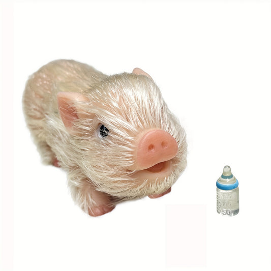 5 Inch Soft Silicone Reborn Doll Pig Mini Full Body Realistic Animal Doll