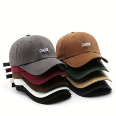 Solid Cotton Baseball Cap CHCUK Embroidered Unisex Couple Sun Hat