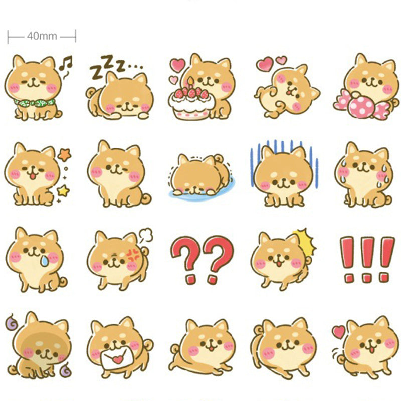 45pcs Shiba Inu Boxed Stickers for Scrapbooking and Crafts